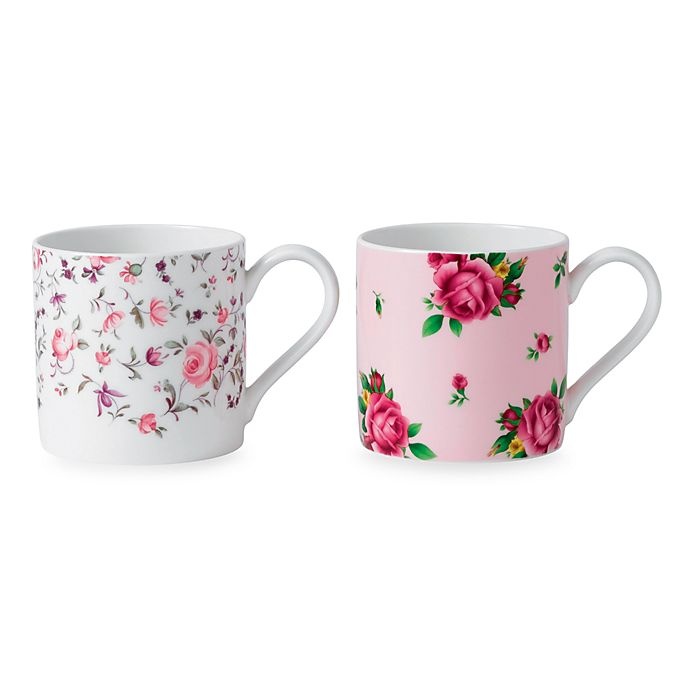 slide 1 of 1, Royal Albert Rose Confetti and New Country Roses Modern Mug Set, 2 ct