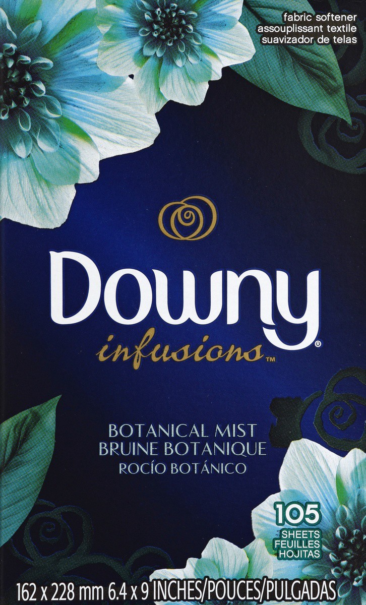 slide 3 of 6, Downy Infusions Refresh Birch Water & Botanicals Dryer Sheets 105 ea, 105 ct