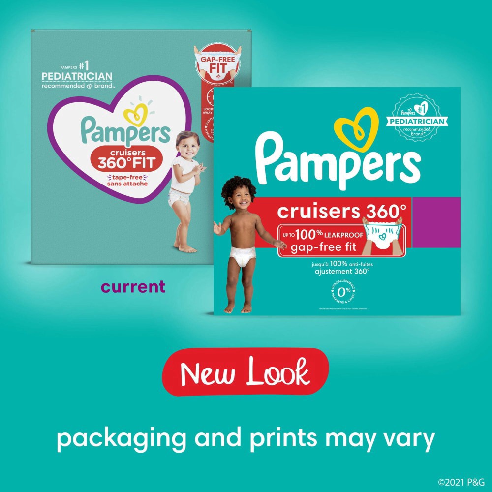 slide 7 of 9, Pampers Cruisers 360 Diapers Size 4 64 Count, 64 ct