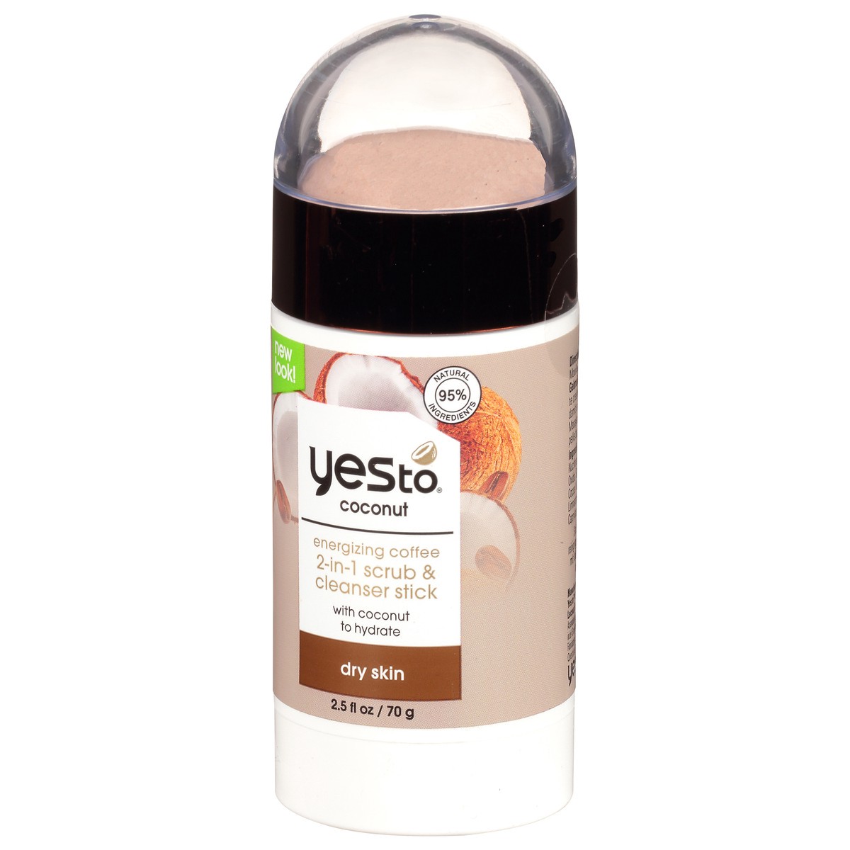 slide 3 of 11, Yes to Coconut Energizing Coffee 2-in-1 Dry Skin crub & Cleanser Stick 2.5 oz, 1 ct