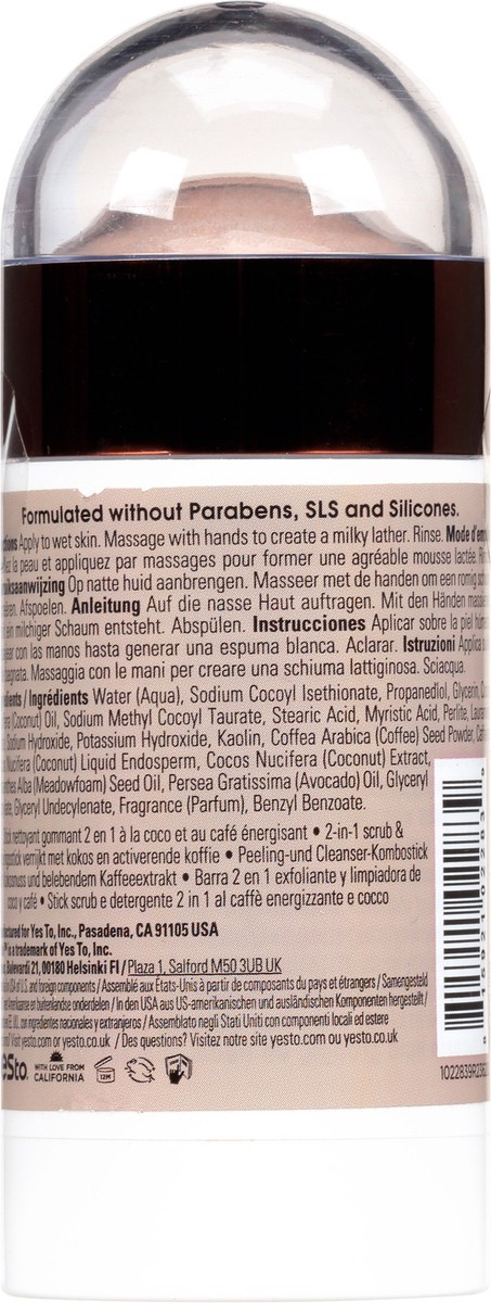 slide 11 of 11, Yes to Coconut Energizing Coffee 2-in-1 Dry Skin crub & Cleanser Stick 2.5 oz, 1 ct