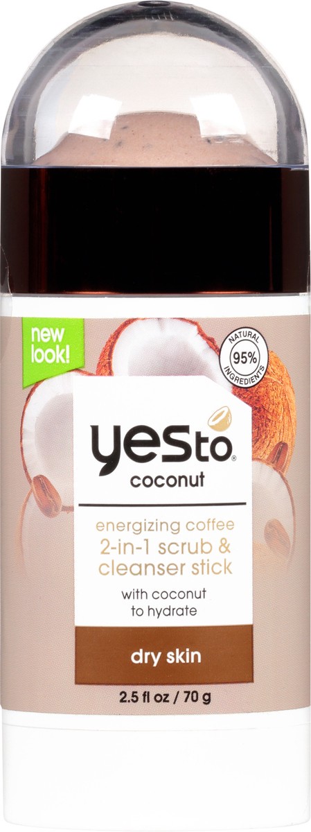 slide 1 of 11, Yes to Coconut Energizing Coffee 2-in-1 Dry Skin crub & Cleanser Stick 2.5 oz, 1 ct