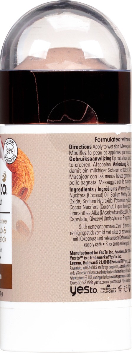 slide 2 of 11, Yes to Coconut Energizing Coffee 2-in-1 Dry Skin crub & Cleanser Stick 2.5 oz, 1 ct