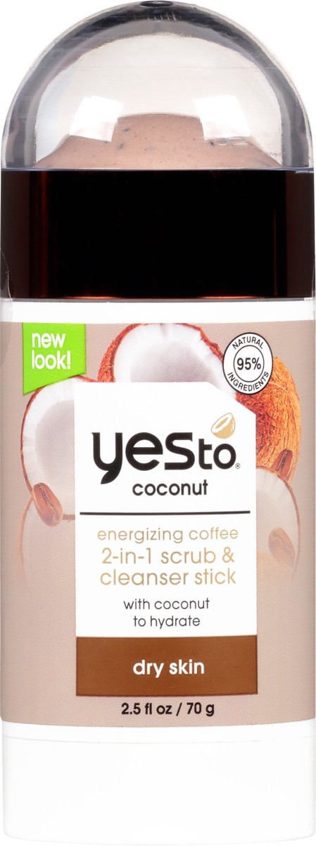 slide 6 of 11, Yes to Coconut Energizing Coffee 2-in-1 Dry Skin crub & Cleanser Stick 2.5 oz, 1 ct