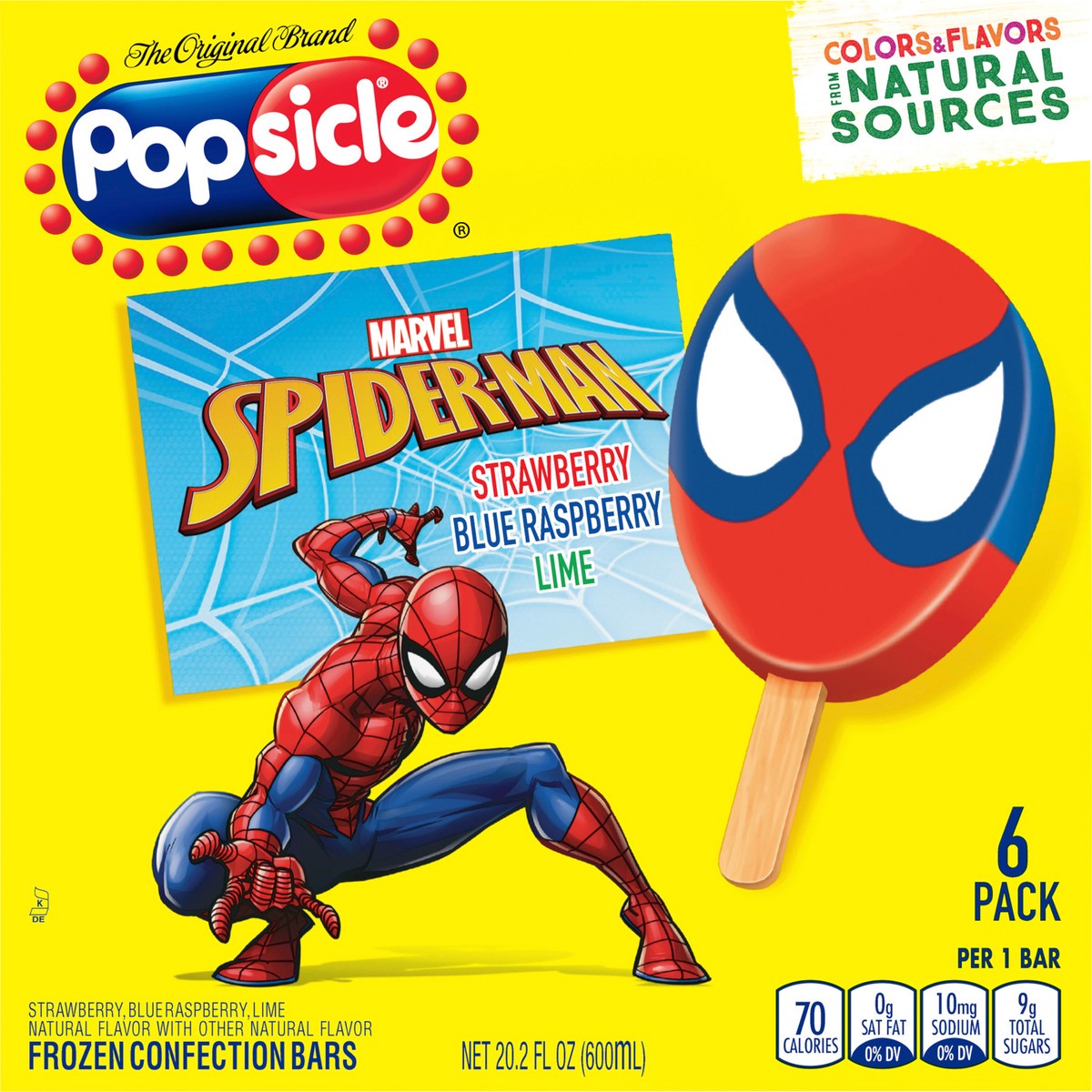 slide 2 of 3, Popsicle Ice Pops Marvel Spider-Man, 20.2 oz, 6 Ct, 20.2 oz