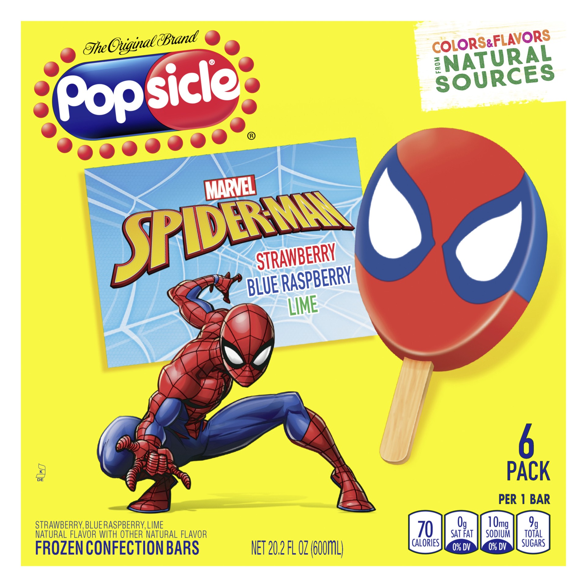 slide 1 of 3, Popsicle Ice Pops Marvel Spider-Man, 20.2 oz, 6 Ct, 20.2 oz