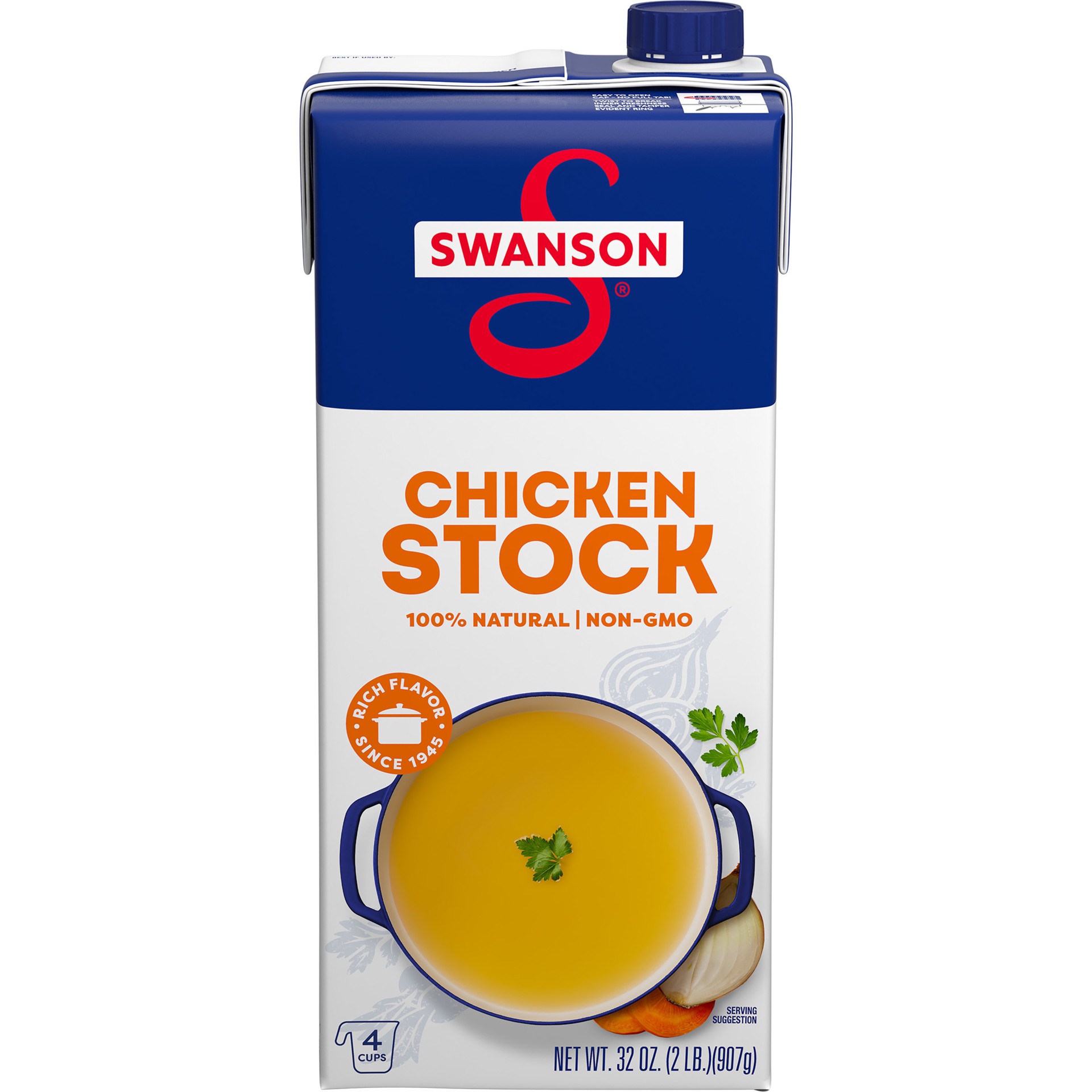 slide 1 of 5, Swanson 100% Natural Chicken Stock, 32 Oz Carton, 32 oz