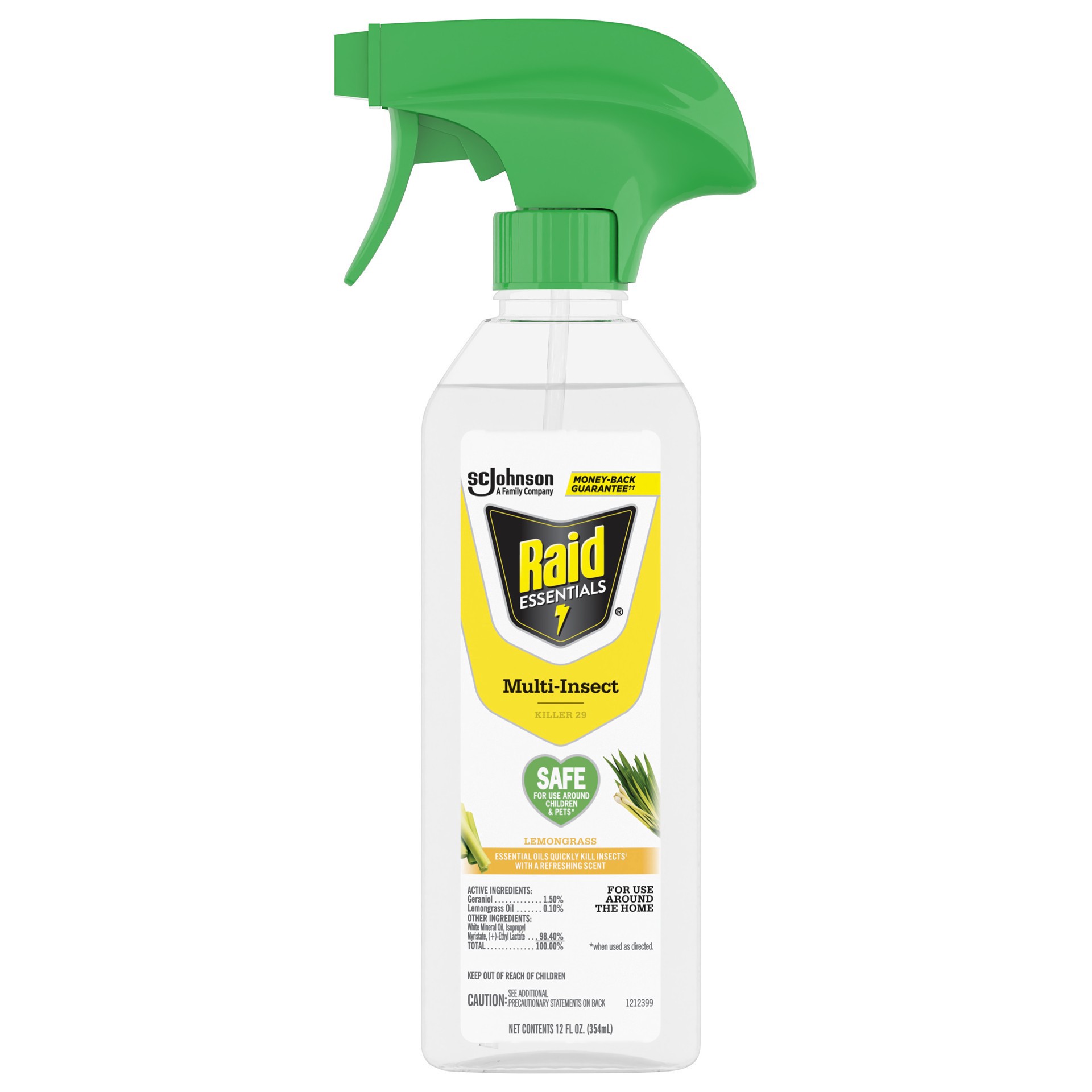 slide 1 of 2, Raid Essentials Multi-Insect Killer 29, Trigger Spray, Lemongrass Scent, 12 fl oz, 12 oz