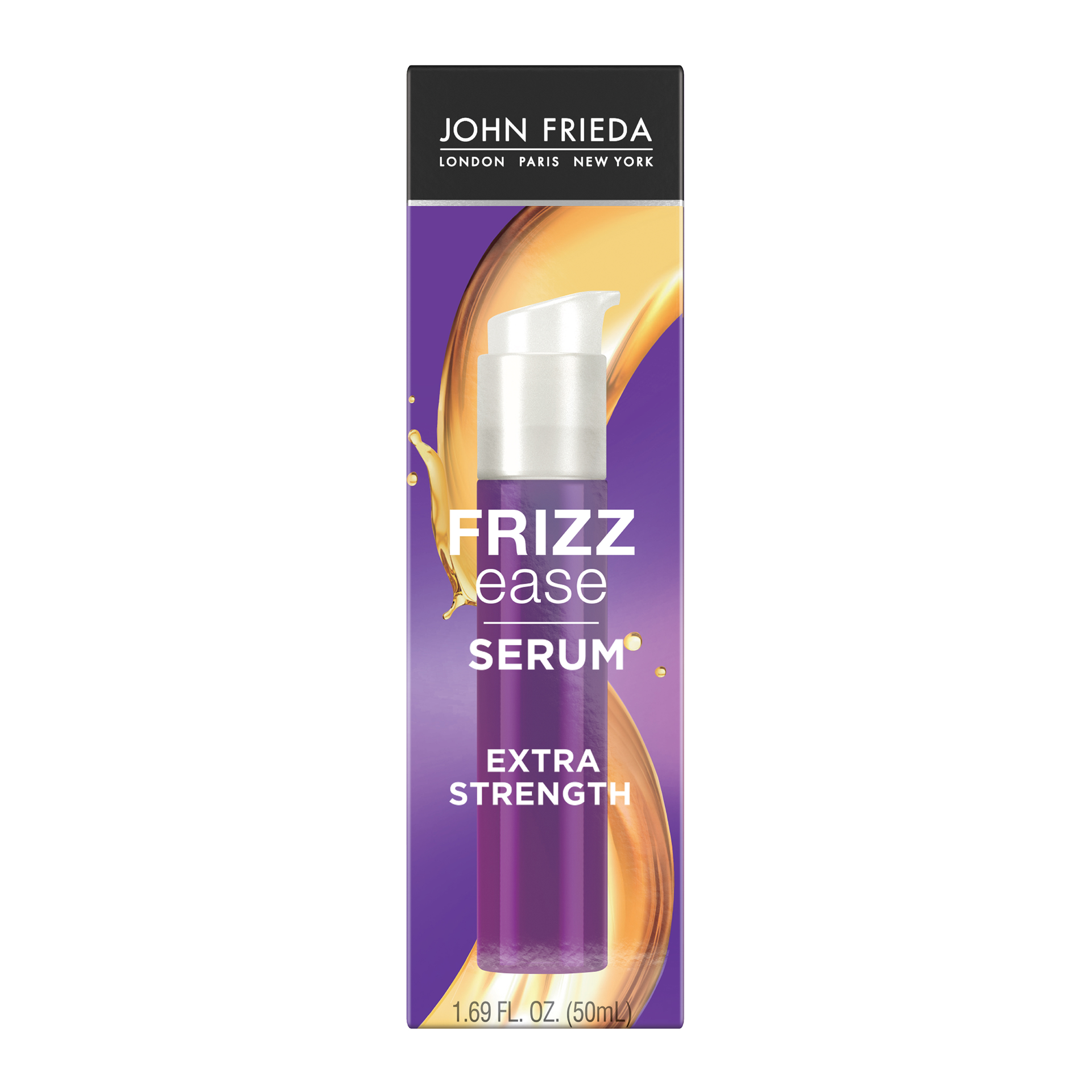 slide 1 of 5, John Frieda Extra Strength Anti-Frizz Hair Serum, Nourishing Hair Oil for Frizz Control, Heat Protectant with Argan & Coconut Oils, 1.69 fl oz, 1.69 fl oz