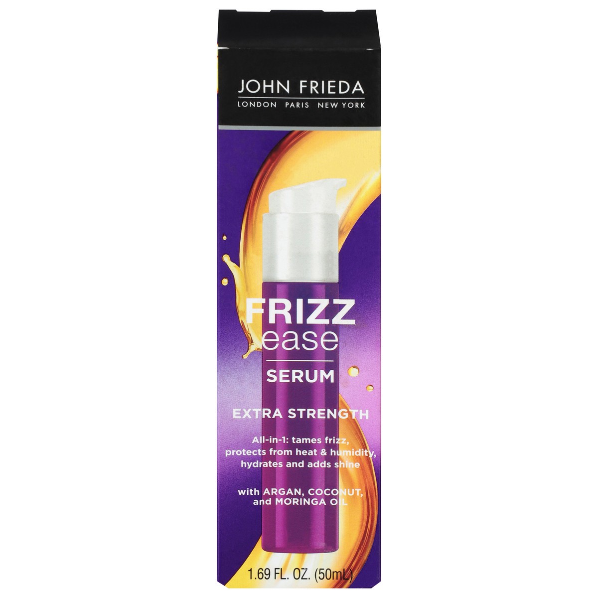 slide 1 of 5, John Frieda Anti Frizz, Frizz Ease Extra Strength Hair Serum with Argan Oil, Anti-Humidity Spray for Hair, Nourishing Treatment for Thick, Coarse Hair, 1.69 Oz, 1.69 fl oz