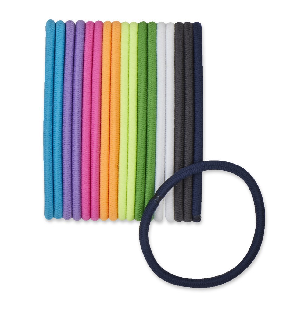 slide 3 of 3, scünci No Damage Elastics Neon Hair Ties, 18 ct