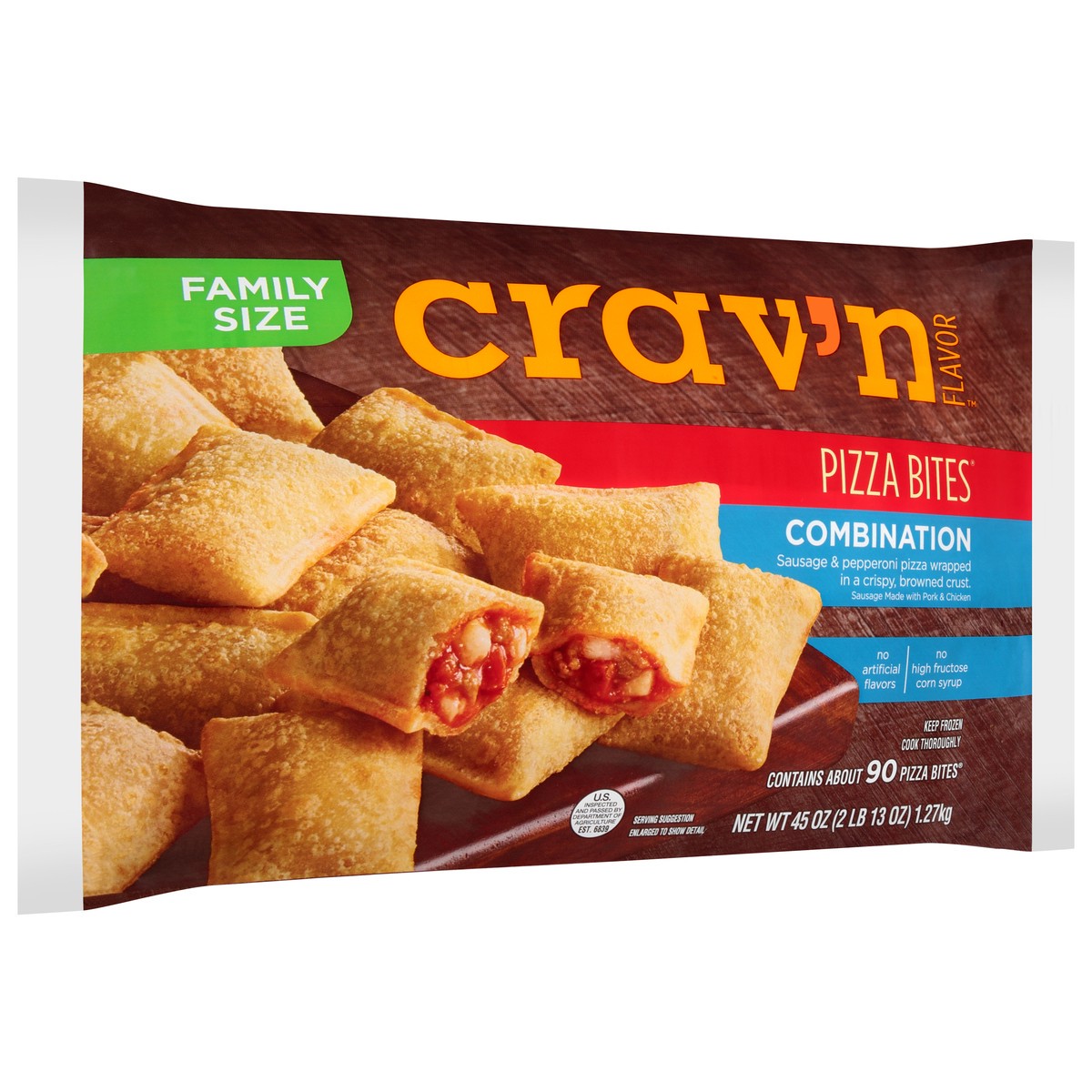 slide 7 of 9, Crav'n Flavor Combination Pizza Bites Family Size 45 oz, 45 oz