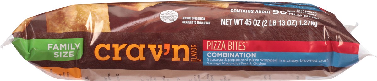 slide 3 of 9, Crav'n Flavor Combination Pizza Bites Family Size 45 oz, 45 oz