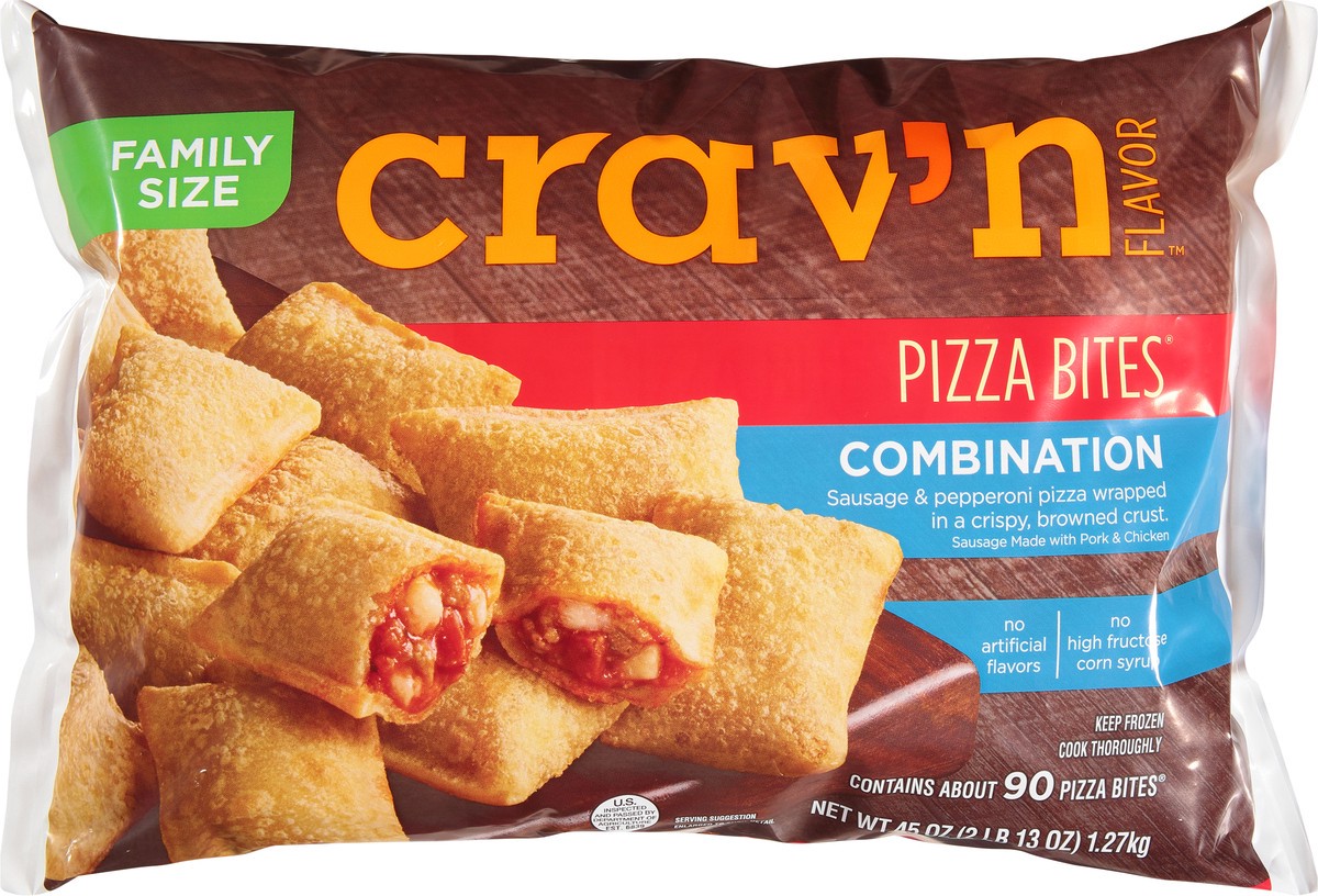 slide 9 of 9, Crav'n Flavor Combination Pizza Bites Family Size 45 oz, 45 oz