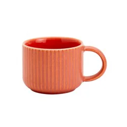 Sewing Down South for HD Designs Ribbed Ceramic Espresso Cup - Terracotta
