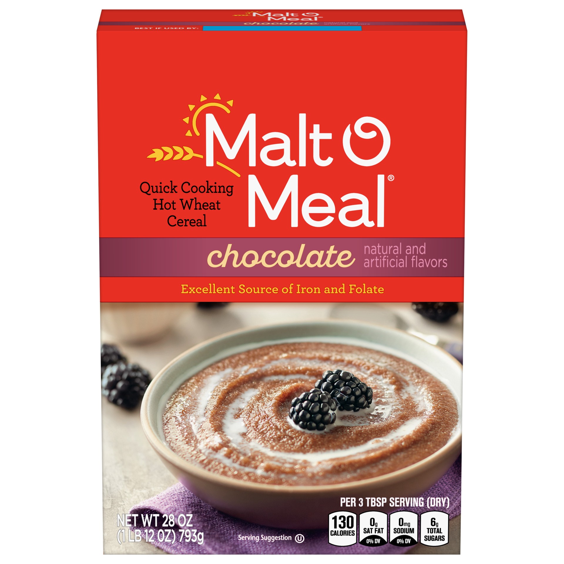 slide 1 of 14, Malt-O-Meal Chocolate Wheat Hot Cereal, 36 OZ Box, 28 oz