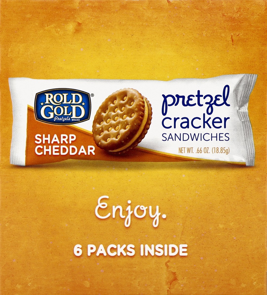 slide 6 of 6, Rold Gold Pretzels Sharp Cheddar Pretzel Cracker Sandwiches, 6 ct; 0.66 oz