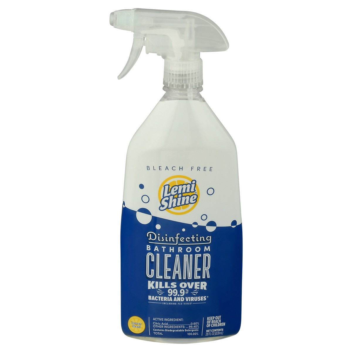 slide 1 of 9, Lemi Shine Bleach Free Disinfecting Lemon Scent Bathroom Cleaner 28 fl oz, 28 fl oz