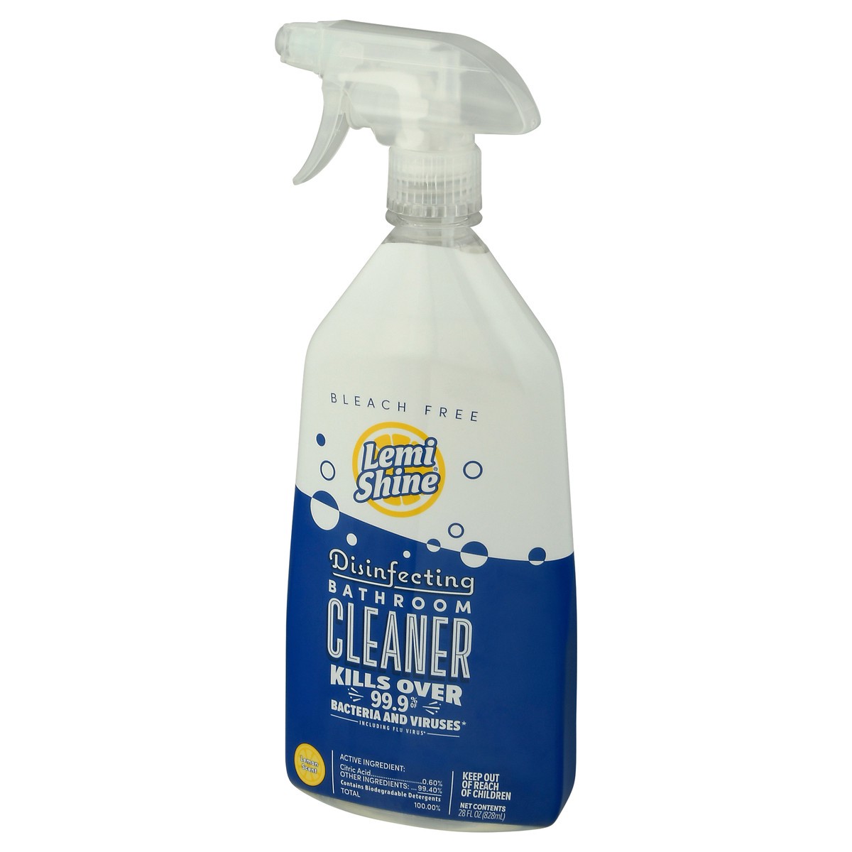 slide 3 of 9, Lemi Shine Bleach Free Disinfecting Lemon Scent Bathroom Cleaner 28 fl oz, 28 fl oz