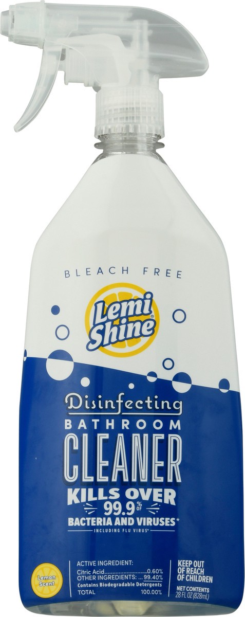 slide 1 of 9, Lemi Shine Bleach Free Disinfecting Lemon Scent Bathroom Cleaner 28 fl oz, 28 fl oz