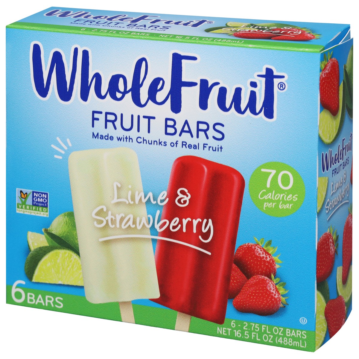 slide 7 of 13, Whole Fruit Lime & Strawberry Fruit Bars 6 - 2.75 fl oz Bars, 6 ct