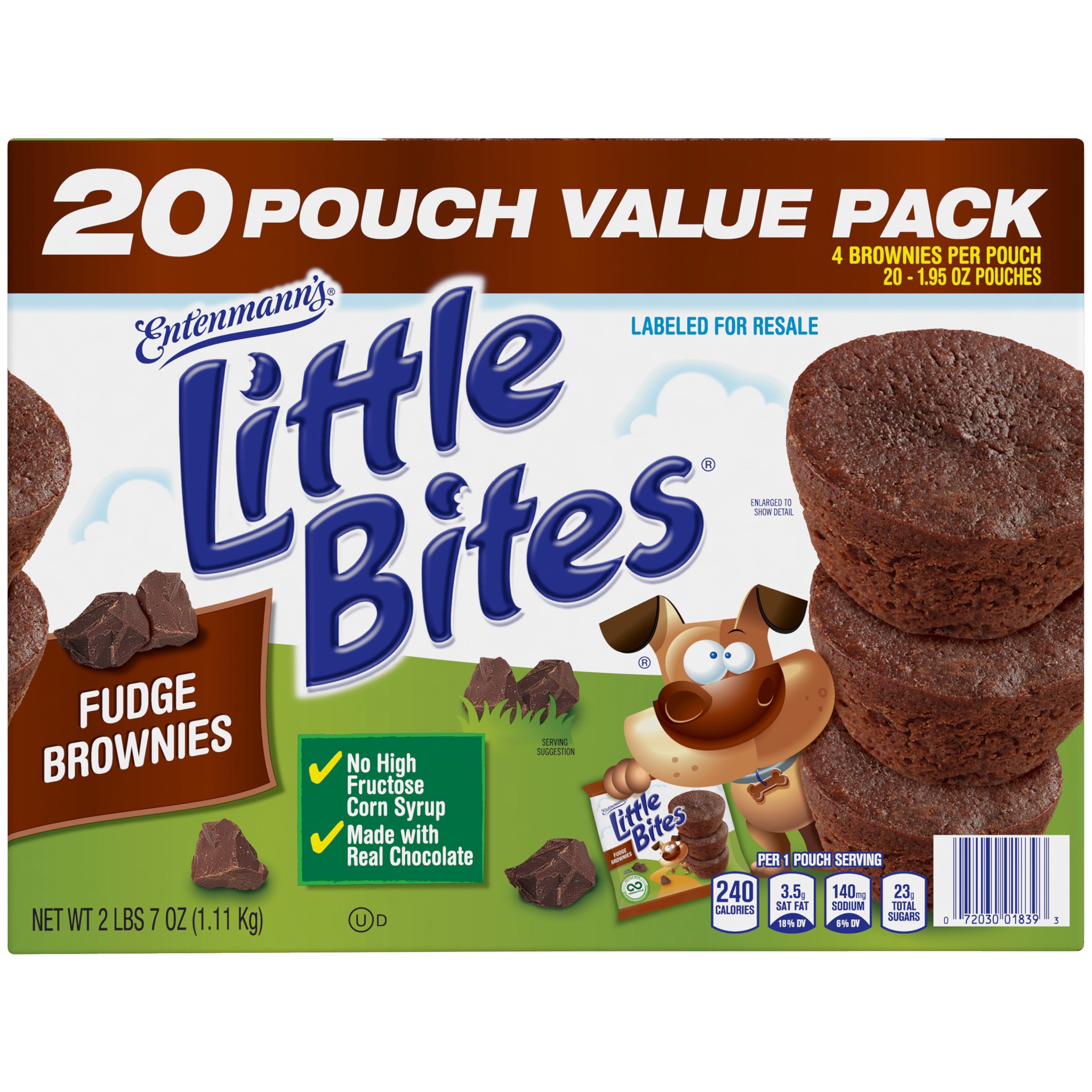 slide 3 of 5, Entenmann's Little Bites Fudge Brownie Mini Muffins 20 pouches, 39 oz, 20 ct