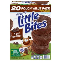 Entenmann's Little Bites Fudge Brownies, 20 packs, Real Chocolate Mini Muffins, 39 oz Multipack