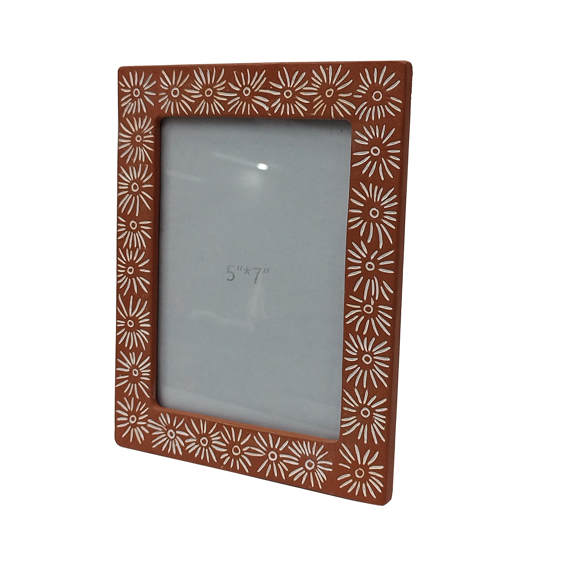 slide 3 of 3, 5" x 7" Terra Cotta Flowers Tabletop Frame, Treasured Finds by Ashland, 5 in x 7 in
