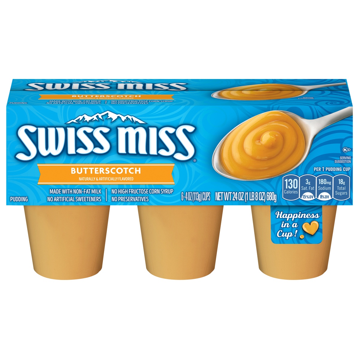 slide 1 of 1, Swiss Miss Classic Butterscotch Pudding, 6 ct; 4 oz