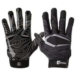 SHOCK DOCTOR Cutters Game Day Receiver Gloves, Black Topo, S/m