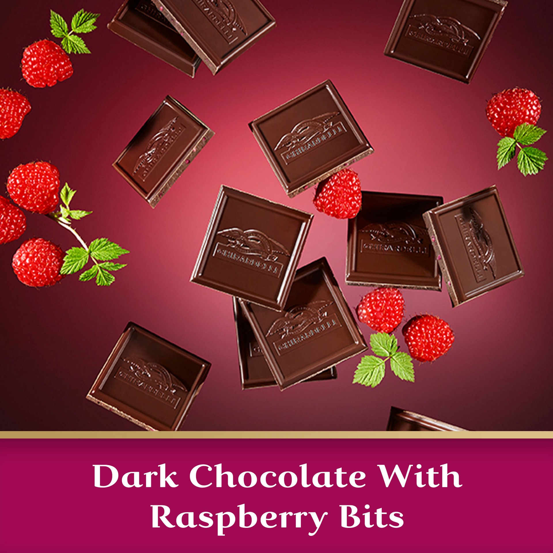 slide 8 of 8, GHIRARDELLI Intense Dark Chocolate Squares, Raspberry, 4.1 Oz Bag, 4.1 oz