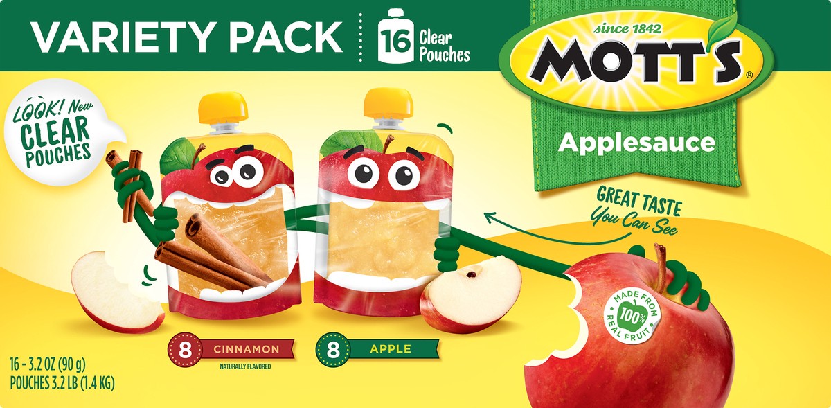 slide 8 of 14, Mott's Variety Pack Cinnamon/Apple Apple Sauce 16 ea, 16 ct