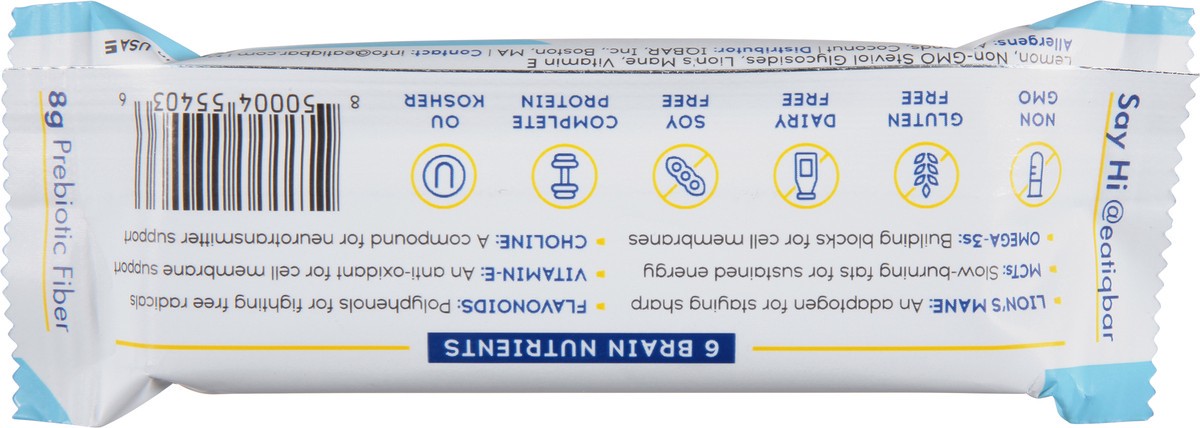 slide 6 of 13, IQBar Lemon Blueberry Protein Bar 1.6 oz, 1.6 oz