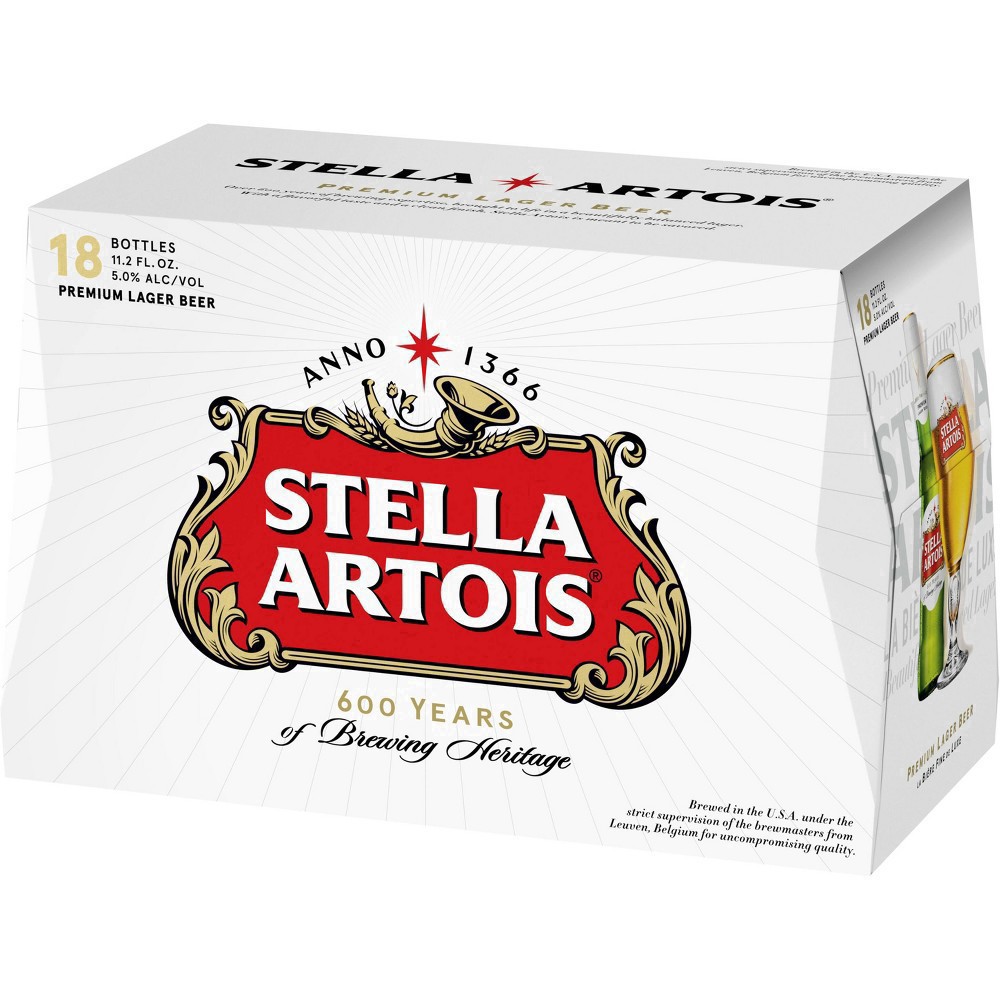 slide 34 of 54, Stella Artois Premium Lager Beer 18 - 11.2 fl oz Bottles, 18 ct; 11.2 oz