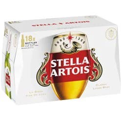 Stella Artois Premium Lager Beer, 18 Pack, 11.2 fl oz Bottles