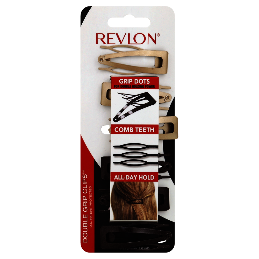 slide 1 of 1, Revlon Essentials Neutral Double Grip Clip, 6 ct