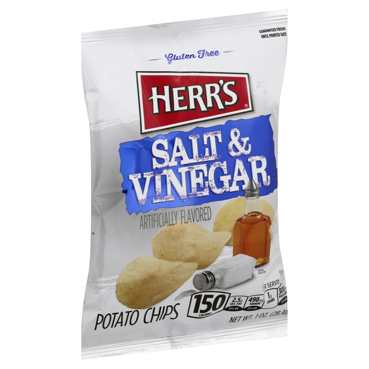 slide 4 of 9, Herr's Salt & Vinegar Potato Chips 1 oz, 1 oz