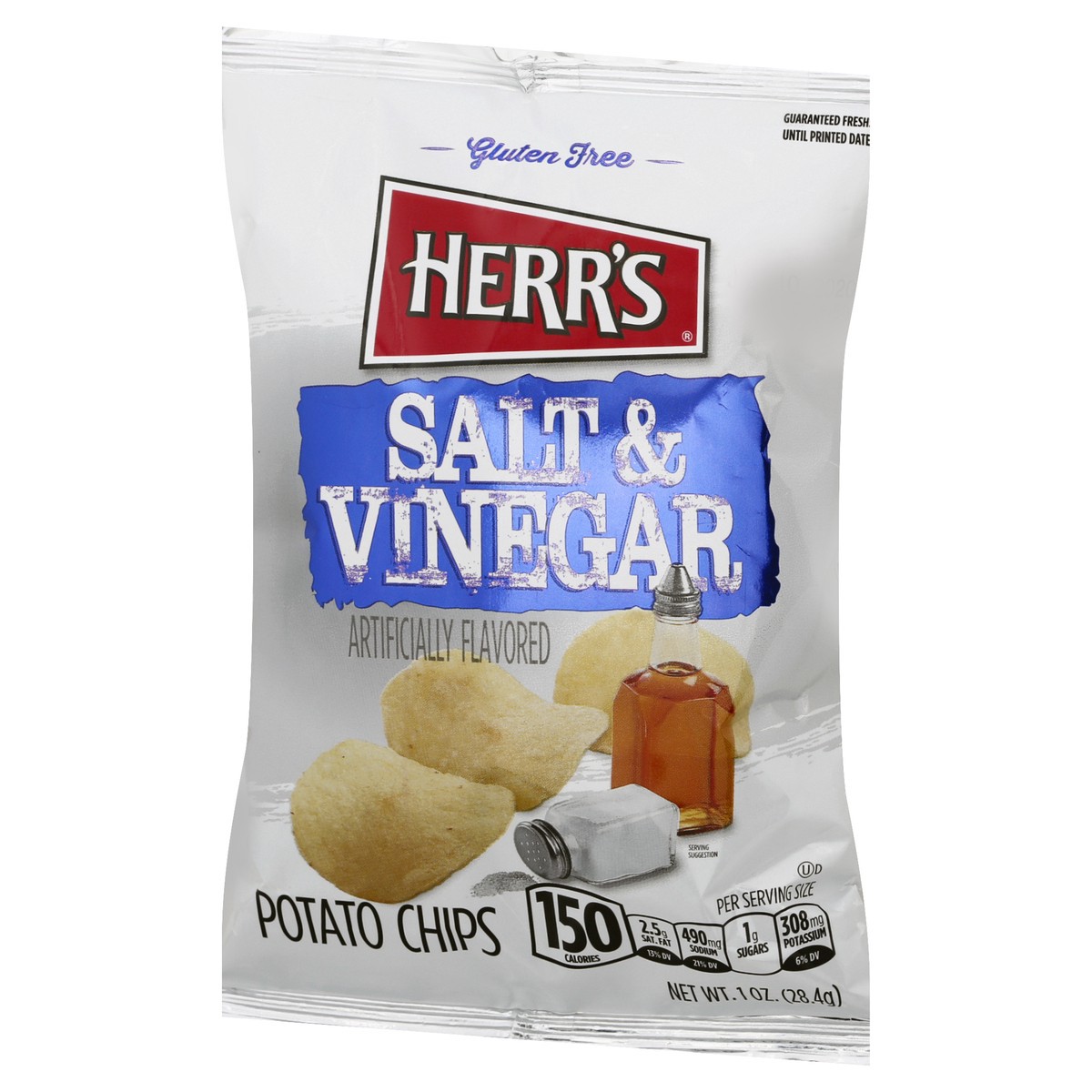 slide 2 of 9, Herr's Salt & Vinegar Potato Chips 1 oz, 1 oz