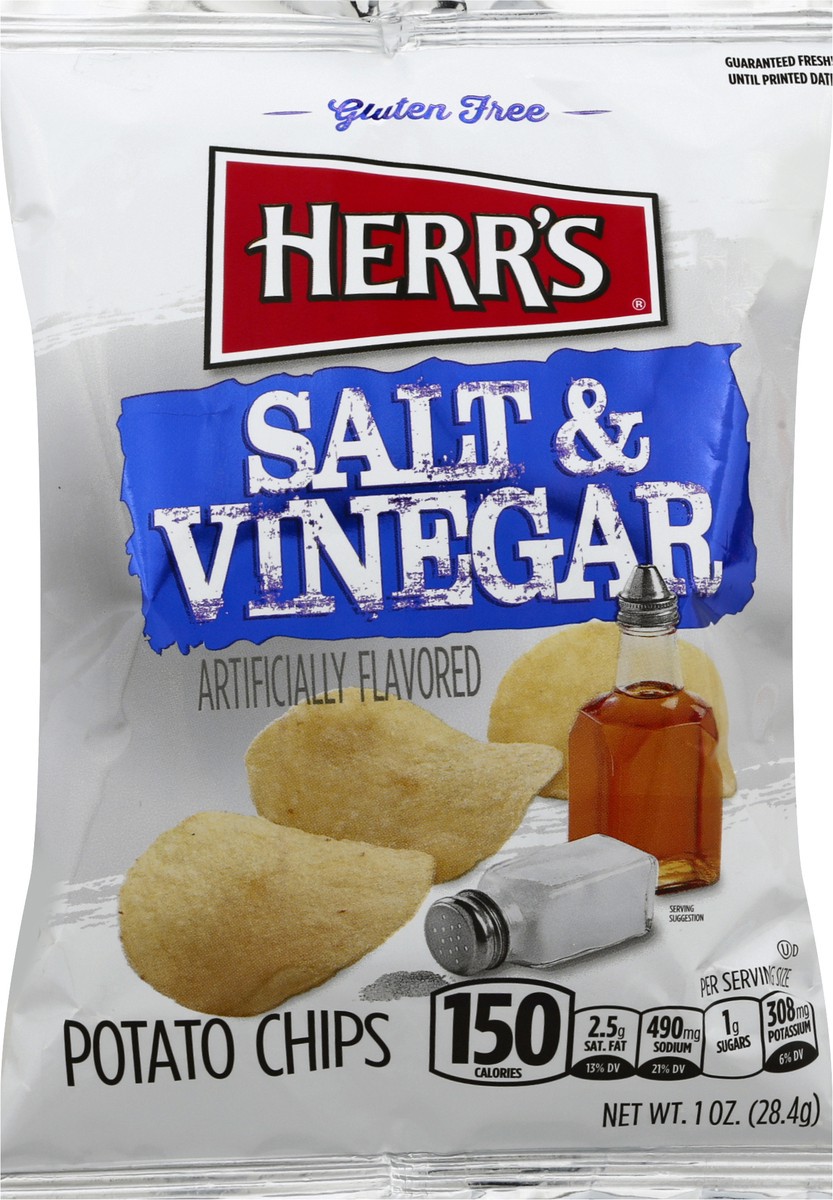 slide 8 of 9, Herr's Salt & Vinegar Potato Chips 1 oz, 1 oz