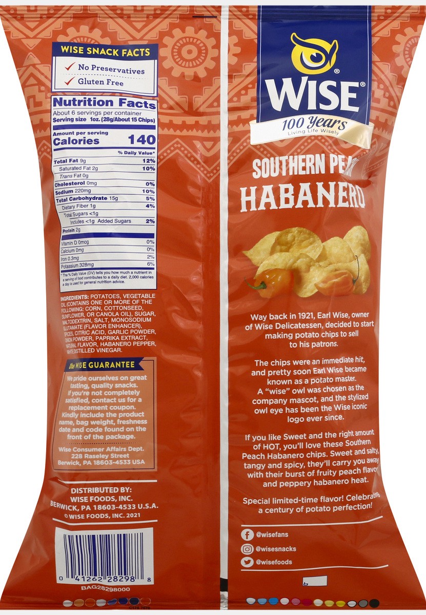 slide 9 of 12, Wise Habanero Southern Peach Potato Chips 6 oz, 6 oz