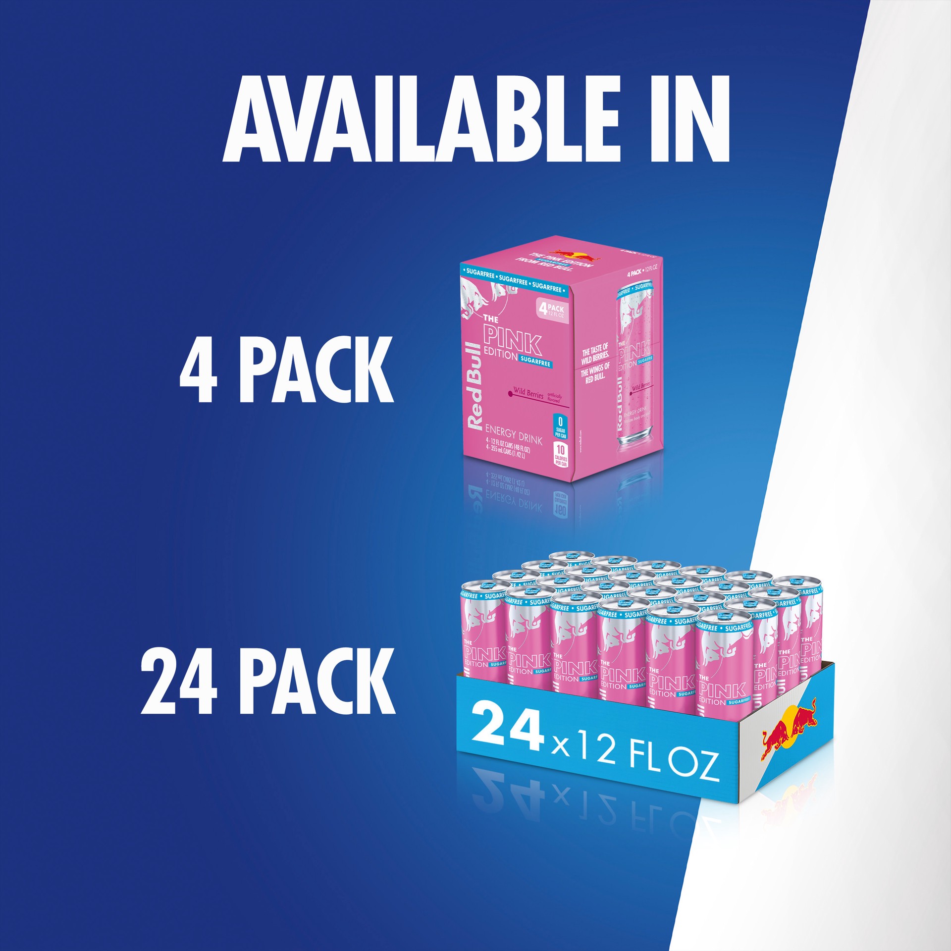 slide 7 of 7, Red Bull Pink Edition Sugar Free Energy Drink, Wild Berries, 12 fl. oz., Case of 24 cans, with 114mg Caffeine, Taurine & B Vitamins, 24 ct