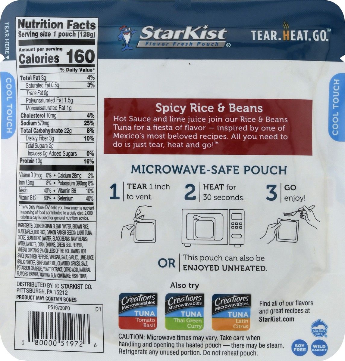 slide 7 of 9, StarKist Creations Microwavables Bold Spicy Rice & Beans Tuna 4.5 oz, 4.5 oz