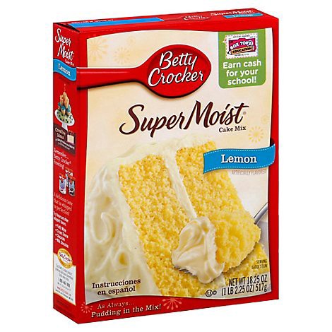 slide 1 of 4, Betty Crocker Cake Mix Super Moist Lemon - 18.25 Oz, 15.25 oz