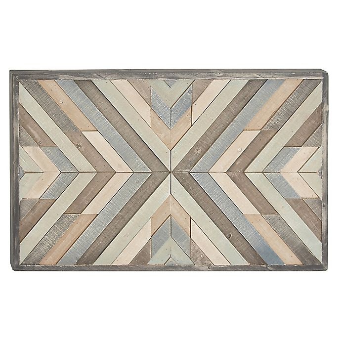 slide 5 of 5, Ridge Road Decor Rectangular Chevron Pattern Wood Wall Art, 1 ct