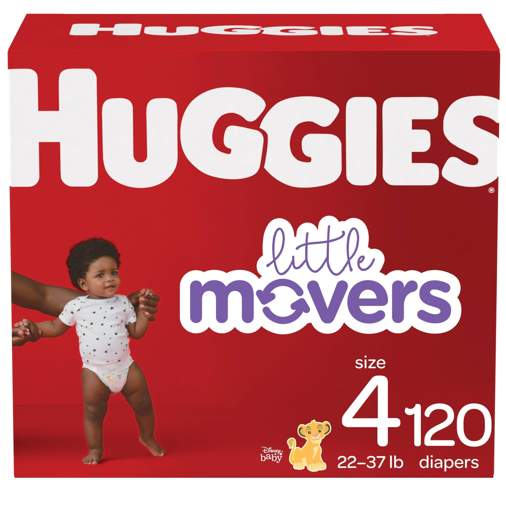 slide 1 of 3, Huggies Little Movers Size 4 Diapers, 124 ct