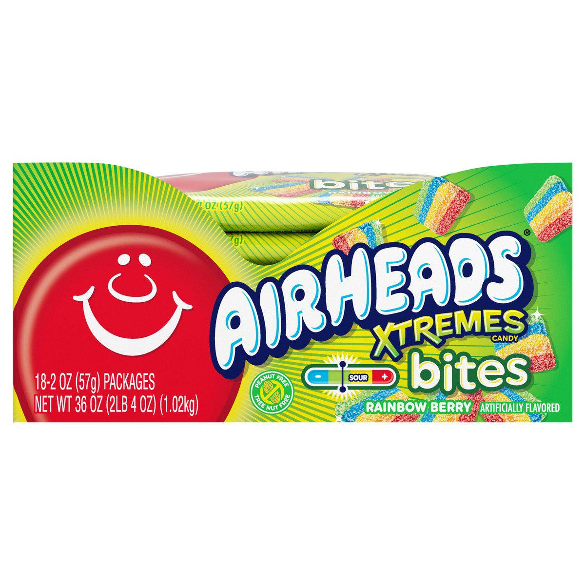 slide 1 of 8, Airheads 18ct AIRHEADS XTREMES BITES 2oz COUNT GOOD, 18 ct