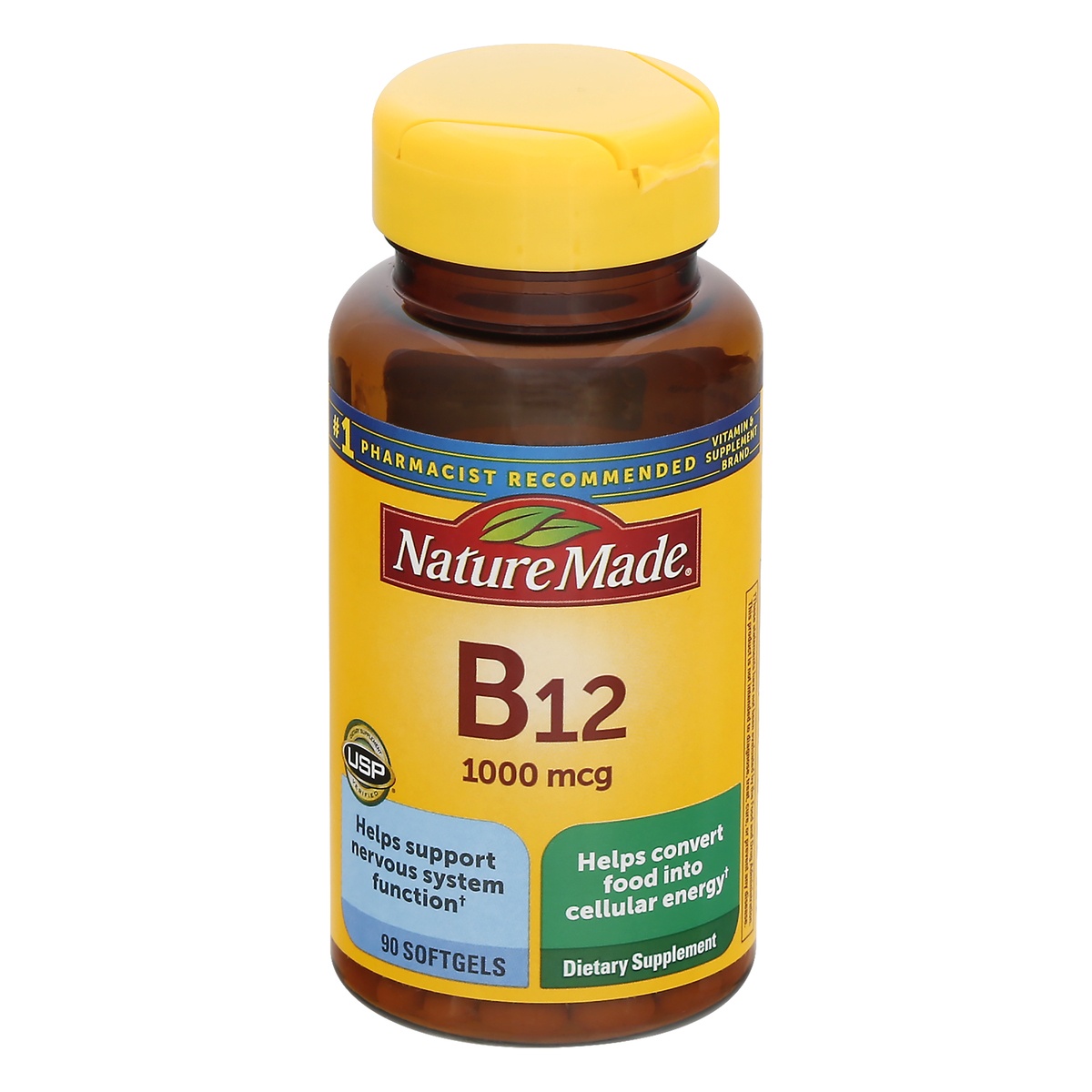 slide 1 of 4, Nature Made Vitamin B12 1000 mcg, Dietary Supplement for Energy Metabolism Support, 90 Softgels, 90 Day Supply, 90 ct