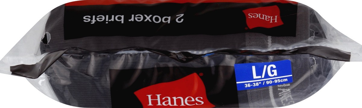 slide 6 of 7, Hanes Boxer Briefs, Men's, L, 36-38 Inch, Black And Grey, 2 ct