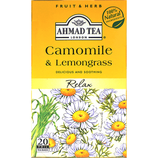 slide 1 of 1, Ahmad Tea Chamomile Lemongrass Tea, 20 ct