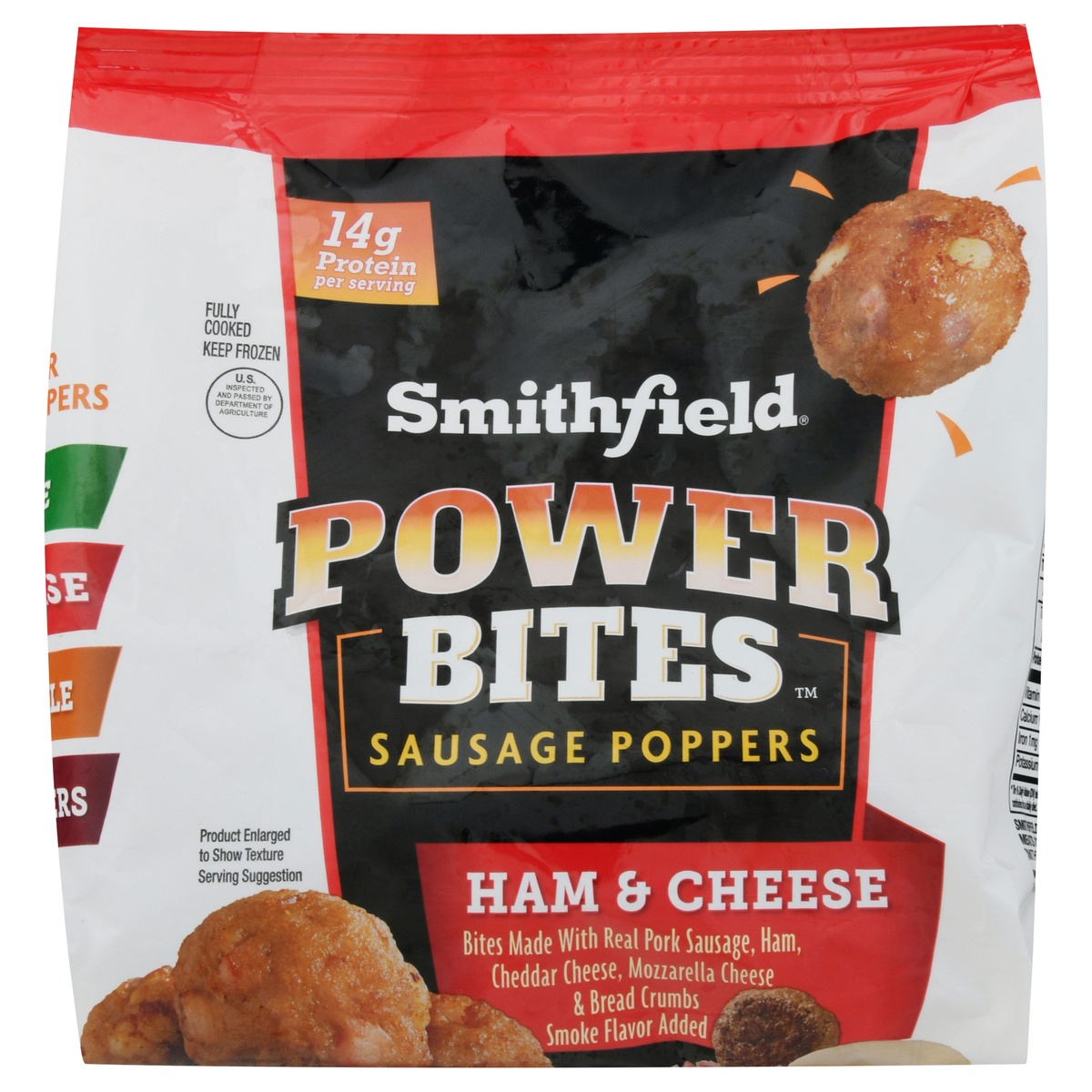 Smithfield Power Bites Ham & Cheese Sausage Poppers 12 oz 12 oz Shipt